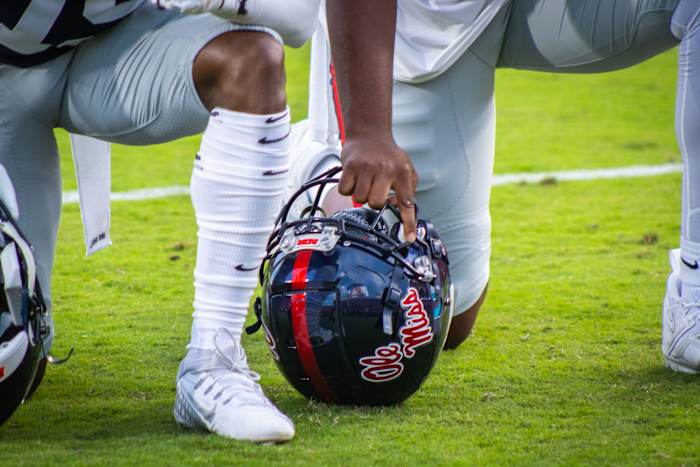 Ole Miss navy helmet